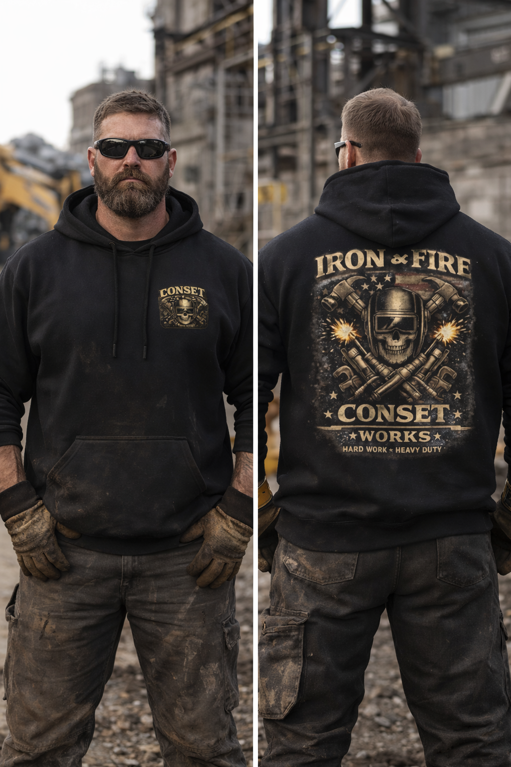 CONSET WORKS – Iron y fire heavy duty hoodie